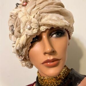 Elegant Cream Floral Women's Hat